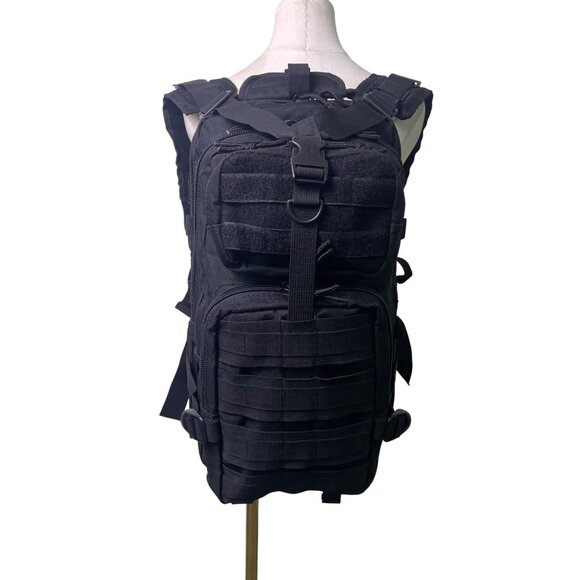 Explorer Unisex Black Nylon Multiple Compartments & Straps Tactical Backpack - Picture 8 of 13